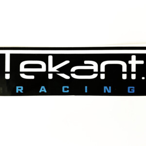 Tekant.fi 1.0 Racing tarra, musta/valko/sininen 10cm x 3cm