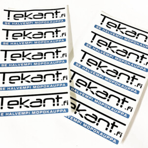 Tekant.fi 1.0 tarrasarja 10kpl, valko/musta/sini 10cm x 3cm