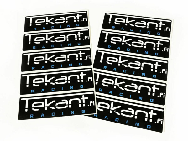 Tekant.fi 1.0 Racing tarrasarja 10kpl, musta/valko/sininen 10cm x 3cm
