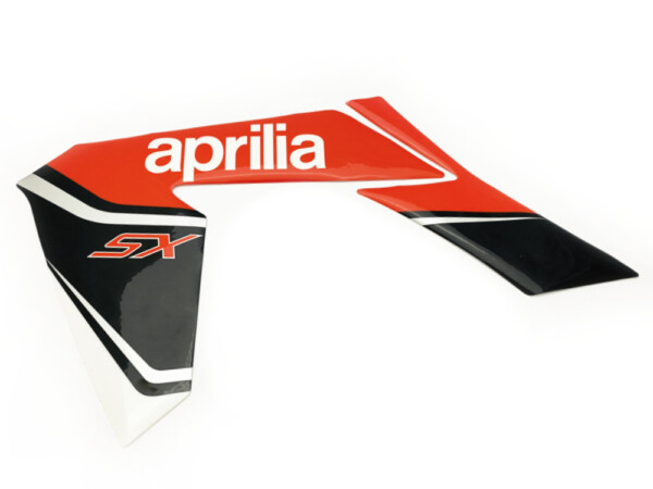 Etukatteen tarra (vasen, puna/musta), Aprilia RX/SX 06-17 - Kuva 2