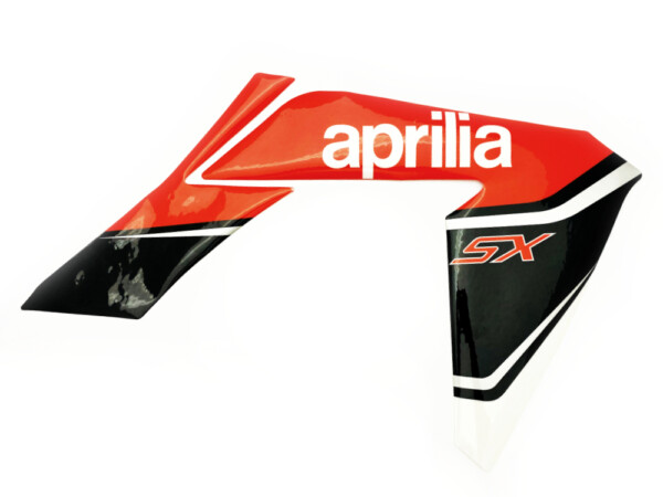 Etukatteen tarra (oikea, puna/musta), Aprilia RX/SX 06-17 - Kuva 2