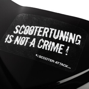Scootertuning is not a crime tarra, valkoinen/läpinäkyvä