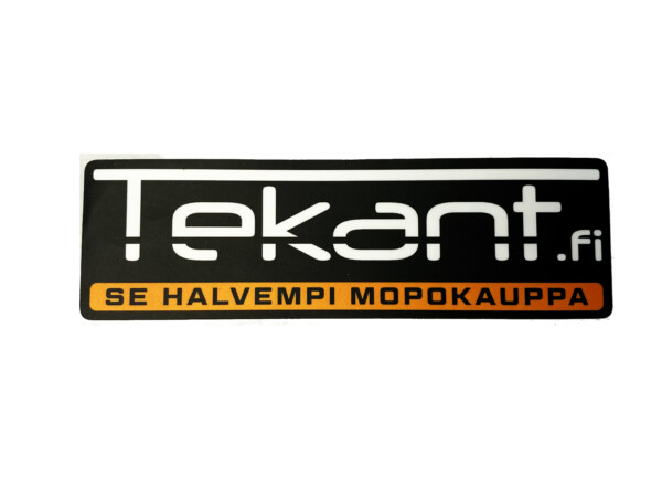 Tekant.fi 1.0 tarra, musta/valko/oranssi 10cm x 3cm