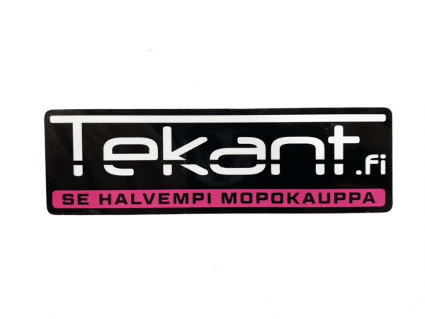 Tekant.fi 1.0 tarra, musta/valko/pinkki 10cm x 3cm