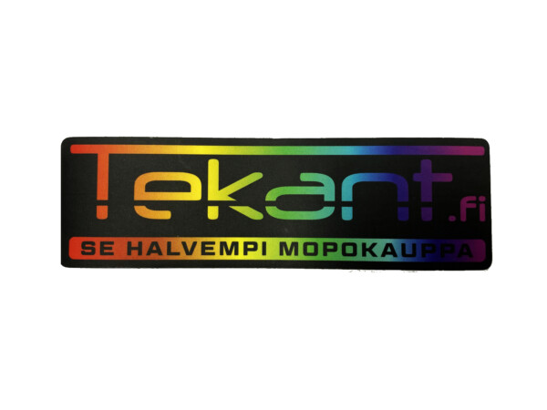 Tekant.fi 1.0 tarra, rainbow/musta 10cm x 3cm