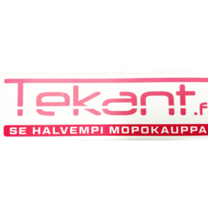 Tekant.fi 1.0 tarra, valko/pinkki 10cm x 3cm