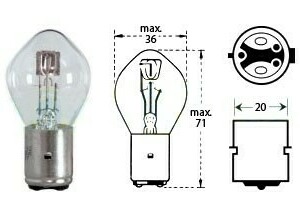 Polttimo 6V 15/15W BA20D