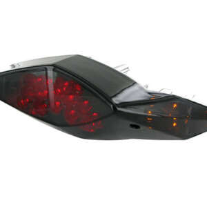 STR8 Black Line tummennettu LED-takavalo+vilkut, Peugeot Speedfight 3/4