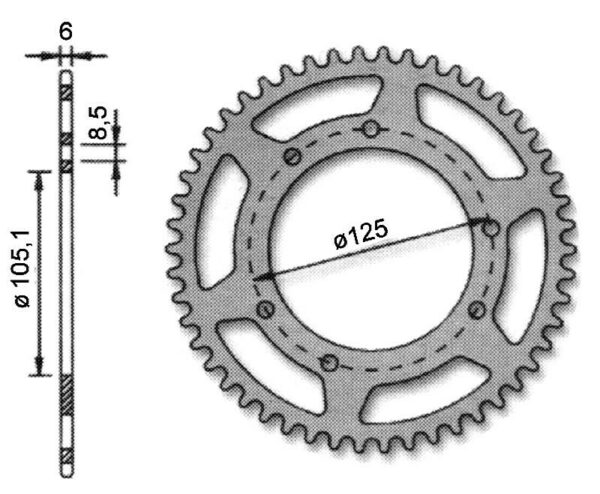 Takaratas, punainen, Derbi Senda/Yamaha DT, 53H - Kuva 2