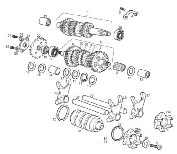 Vaihteiston holkin välilevy 25x17.1x0.8mm., Derbi Senda 06-> - Kuva 2