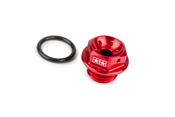 Stage6 öljyntäyttökorkki M16x2.0mm punainen, Minarelli AM6