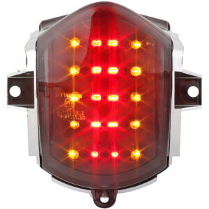 STR8 Black Line tummennettu LED-takavalo, Aprilia SR50 Factory/Replica