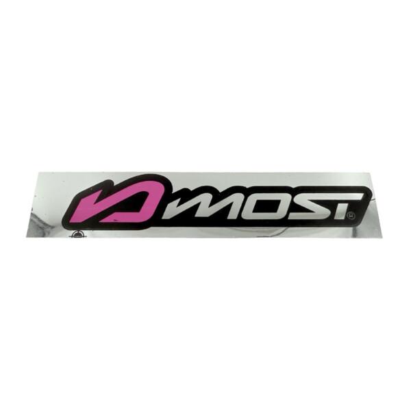 Most Racing äänenvaimentimen tarra 16x3cm, pinkki