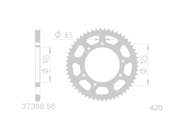 Takaratas, musta,  Derbi Senda/Yamaha DT, 58H - Kuva 2