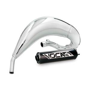 Voca Cross Chromed 50/70cc tehopakoputki + Musta äänenvaimennin, Fantic XE/XM 50 21->